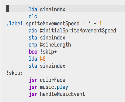 Snippet of assembler code